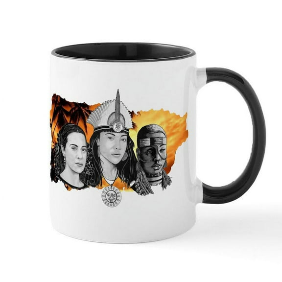 CafePress - MI RAZA WOMEN WITH BORIKEN Mug - 11 oz Ceramic Mug - Novelty Coffee Tea Cup