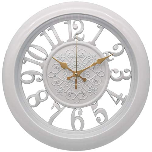 Adalene Wall Clocks Battery Operated Non Ticking Kitchen Clock Decor 13 Inch Large White - Large Rustic Wall Clock White Adalene Wall Clocks Battery Operated Non Ticking Kitchen Clock Decor 13 Inch Large White - Large Rustic Wall Clock White
