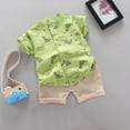 thumbnail image 2 of Odeerbi 1-5 Años Conjunto de Verano Para Niños Camisa de Manga Corta de Algodón Con Dinosaurio Conjunto de Dos Piezas Camisa Con Cuello Alto Estampada Pantalón Corto Con Cintura Elástica, 2 of 4