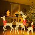 thumbnail image 2 of Tcbosik 3-Piece Christmas Deer Family Set with 270 LED Lights, Outdoor Reindeer Holiday Decoration with Stakes for Garden, Patio, Courtyard, Golden, 2 of 9