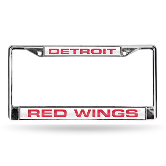 Detroit Hockey Red Wings Chrome Metal License Plate Frame Holder