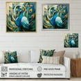 thumbnail image 4 of Designart "Cubist Peacock Cubism Green and Blue Peacock" Animals Floater Framed Canvas Print, 4 of 7