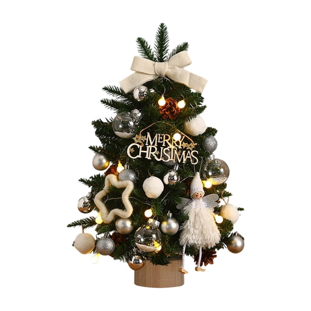 BKER Christmas Tree Set Christmas Home Desktop Diy45CM Small Tree Decoration Props