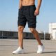 thumbnail image 5 of Pantalones Cortos de Carga de Cintura Elástica para Hombres de Color Sólido con Bolsillos Botón Vendaje Casual Y Pantalones Cortos de Moda, 5 of 8