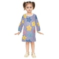 thumbnail image 2 of Girls' long-sleeved dress Cute Stars Girls' A-line dress with ribbed cuffs Soft and comfortable, 2 of 6