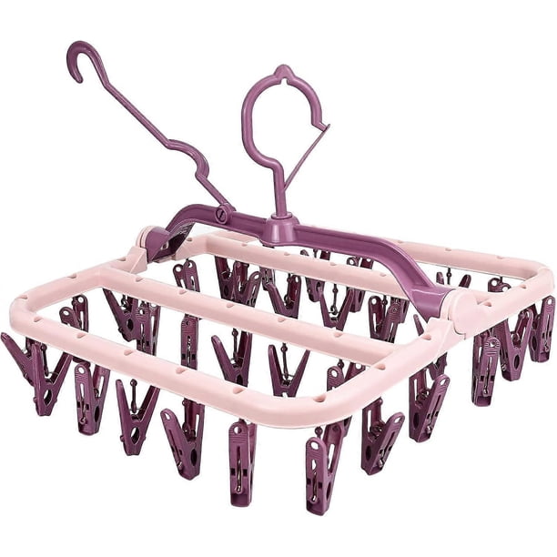 Sock Drying Racks, Folding Laundry Hanger with 32 Pegs Clothes Drying Rack, Clothes Hanger Rack