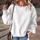 thumbnail image 4 of Suéter de Cuello Redondo para Mujer, Holgado, de Lana de Cordero, Informal, Versátil, de Larga, para Otoño e Invierno. L, 4 of 8