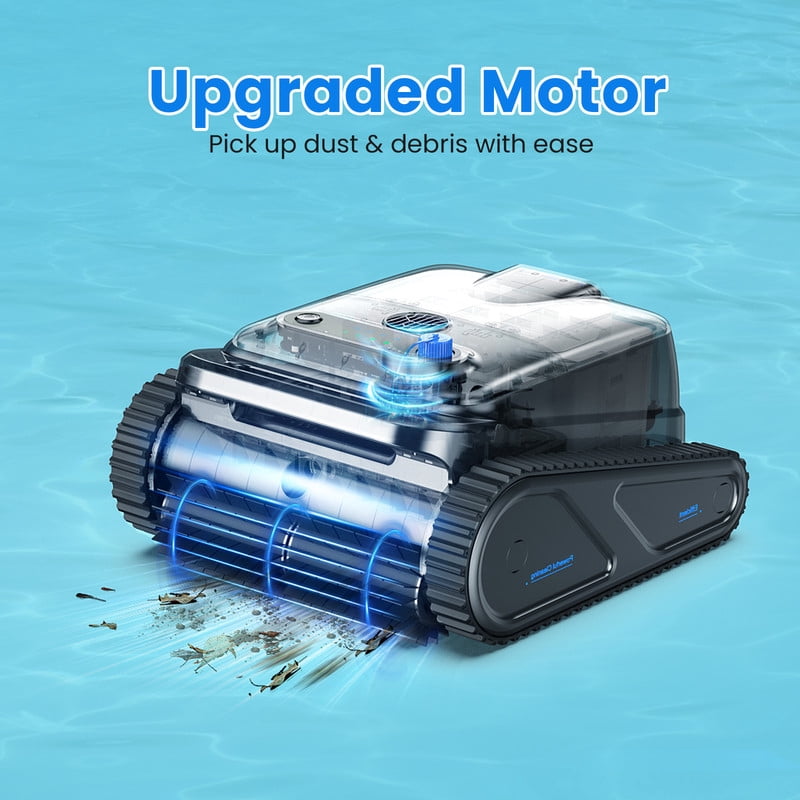 POWEART Cordless Robotic Pool Cleaner, Wall & Waterline Cleaning, 120 Min Runtime, 2152 sq.ft, 4 Modes, 4L Filter, 180μm, for Inground & Above-Ground Pools