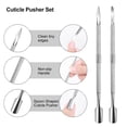 thumbnail image 3 of Cuticle Pusher, Dual Ended Stainless Steel Cuticle Pusher and Spoon Nail Cleaner Cuticle Remover Manicure Pedicure Nail Tools for Fingernail and Toenails D, 3 of 5