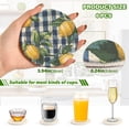 thumbnail image 2 of Yayeee 6 PCS Drink Coasters with Holder Set Woven Absorbent Round Tabletop Hot Pad, Cartoon Beige Lemon, 2 of 7