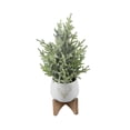 thumbnail image 2 of Flora Bunda CH1920E-WH 15.75'H Frosted Xmas Tree in 5' Staghead Ceramic on Wood Stand, 2 of 5