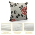 thumbnail image 4 of COMIO  Roses Flower Decorative Square Throw Pillow Cover Red Floral Black Stems Leaf Twig Blossom Grunge Art Decorative Pillow Case Cushion Cover for Sofa Bed Chair Couch, 4 of 5
