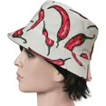 thumbnail image 3 of XINQIHANG Unisex Print Double Side Wear Reversible Bucket Hat, 3 of 5