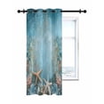 thumbnail image 7 of Ocean Starfish Thermal Insulated Blackout Curtains for Bedroom 72 Length Marine Life Blue Coral Sealife Room Darkening Curtain 1 Panel Grommet Window Curtain Drape for Living Room Nursery Room, 7 of 7