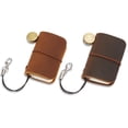thumbnail image 6 of 4Pcs 2 Colors 1.7 x 1.9inch Mini Travelers Notebook Genuine Leather Cover Strap Refillable Personalized Tiny Travel Journal Blank Pocket Diary Brown, 6 of 6