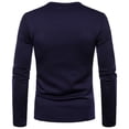 thumbnail image 5 of IDALL Long Sleeve Shirts for Men V Neck T Shirts Men Blouses & Button-Down Shirts Autumn And Winter Multi Button V Neck Design Long Sleeve Pajamas T Shirt Mens Shirts Navy S, 5 of 5