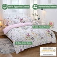 thumbnail image 2 of Floral Duvet Cover Set King Size 3 Pieces 100% Cotton Silky Sateen Wildflowers Comforter Cover with 2 Pillowcases Soft & Breathable Bedding Sets, 2 of 8