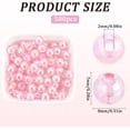 thumbnail image 2 of 1 set 500pcs Pink Pearl Beads 8mm Round Bead Bulk Valentine's Day AB color Plated Transparent Acrylic Loose Craft Spacer Beads for Bracelets Earrings Necklaces Jewelry Making DIY, 2 of 6