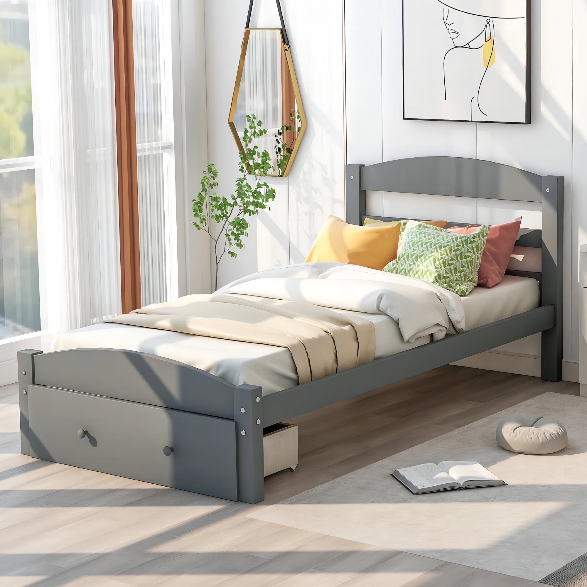 Twin Bed for Kids with Storage Drawer Upgrade Pine Nepal Ubuy