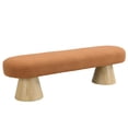 thumbnail image 2 of Christopher Knight Home Scandinavian 63" Entryway Bench, Boucle Upholstered Ottoman, Orange, 2 of 7