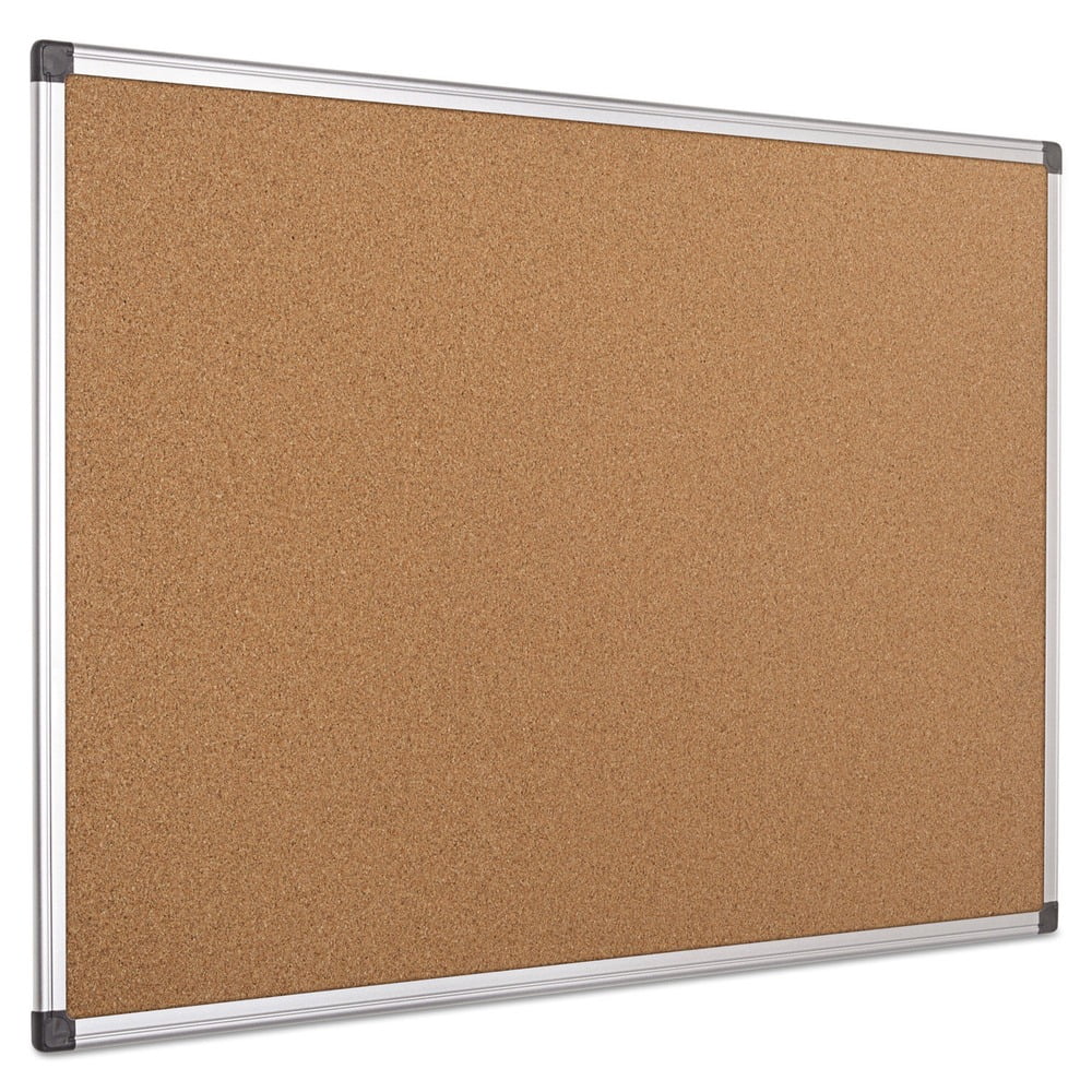 MasterVision CA031170 24 in. x 36 in. Value Cork Bulletin Board with Aluminum Frame - Tan/Silver