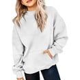 thumbnail image 6 of lnmuld Girls Solid Mock Neck Sweatshirt Long Sleeve Pullover with Front Pocket 14-16 Years,White, 6 of 8