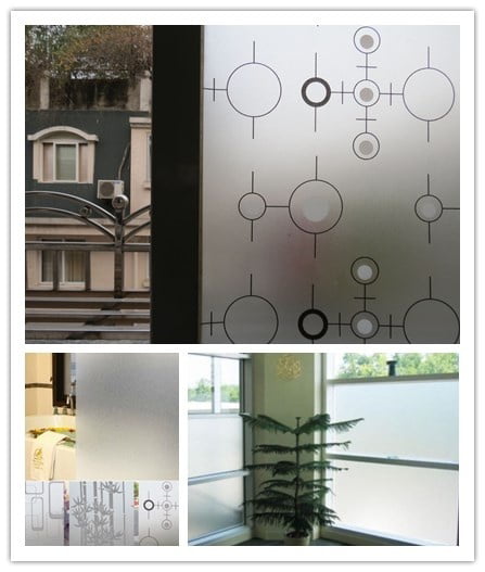 45x1000cm Frosted Cover Glass Window Floral Flower Sticker Film Office Door NEW 