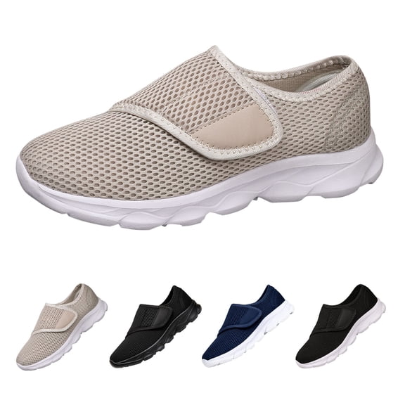 RotHome Women’s Orthopedic Walking Shoes Breathable Wide Width Diabetic Sneakers with Adjustable Velcro for Swollen Feet Plantar Fasciitis Edema Neuropathy