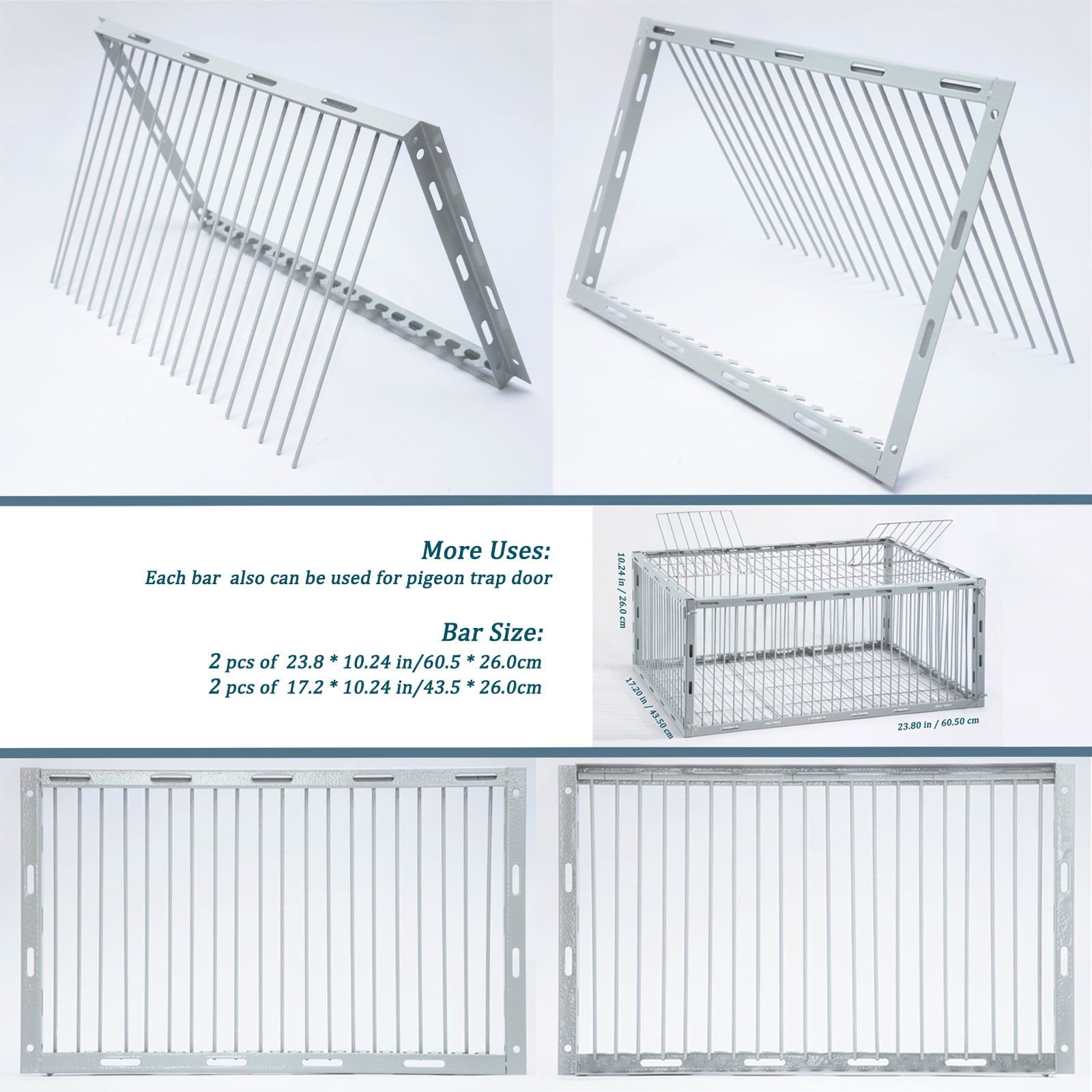Sorencut Pigeon Trap with Escape-Proof Design, Bird Trap Cage with One-Way Entry Portable Unharmful, Iron with Anti-Rust Paint, Off White