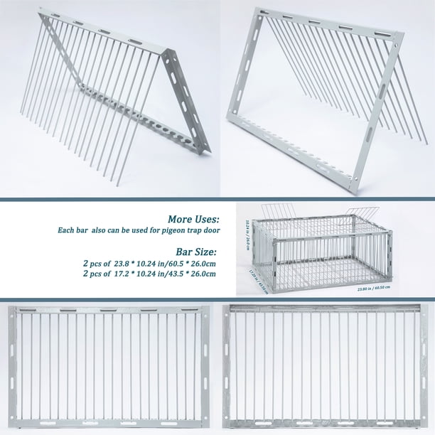 Humane Live Pigeon Trap, Safe Bird Catcher Cage with One-Way Entry