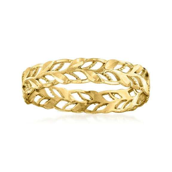 Ross-Simons Italian 14kt Yellow Gold Openwork Leaf Ring, Women's, Adult