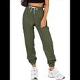 thumbnail image 3 of Pantalones Deportivos Holgados para Mujer, de Otoño, para Entrenamiento, de Cintura Alta, Cómodos y Deportivos. Verde L, 3 of 7