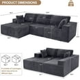 thumbnail image 2 of 109" Modular Sectional Sofa, L-Shape Sofa with 30 Inch Deep Seat, Upholstered Boneless Couches with Chaise, Comfy Cloud Couch for Living Room, Grey, 2 of 7