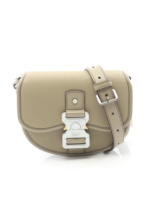 Pre-Owned Christian Dior Dior GALLOP Mini Shoulder Bag, Leather, Women's, Beige (Good)