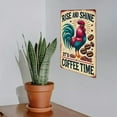 thumbnail image 7 of Vintage-Inspired "Rise and Shine It's Coffee Time" Rooster Metal Sign - 1pc, Iron Wall Art for Kitchen or Cafe Decor, Farmhouse Style 8x12 Inch Chicken Tin Sign, 7 of 7