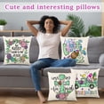 thumbnail image 4 of HoliHive 18"x18" Easter Pillow Covers with Bunny and Eggs Spring Home Decor Pillowcase Square Cushion Covers for Sofa Bed Couch Easter Decorations, 4 of 6