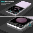 thumbnail image 2 of ELEHOLD for Samsung Galaxy Z Flip 5 Camera Lens Protector, 9H Tempered Glass Camera Cover Metal Individual Ring for Samsung Galaxy Z Flip 5 5G 2023, Silver, 2 of 4