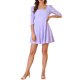 thumbnail image 1 of Vestido de manga de encaje con escote cuadrado de INSPIRE CHIC para mujer en púrpura XS, 1 of 7
