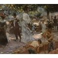 thumbnail image 2 of De Latouche, Gaston 29x26 Black Ornate Wood Framed with Double Matting Museum Art Print Titled - La Promenade, 2 of 4