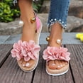 thumbnail image 7 of Woven Sandals For Women Open Toe Slip On Floral Beach Vacation Shoes Comfortable Casual Stylish Footwear (9.5, Pink), 7 of 7