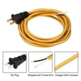 thumbnail image 4 of Uxcell 6Ft 18/2 Cloth Covered Lamp Cord with Plug, 2 Pcs Vintage Electrical Lamp Cord with Stripped Ends for Extension Wiring DIY Repairing, Yellow, 4 of 7