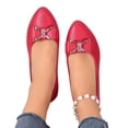 thumbnail image 4 of Samdudou Flat Shoes for Women Closed Toe Pointed Slip On Ballet Flats Elegant Sparkly Rhinestone Bowknot Embellishment Casual Office Work Evening Dressy Footwear, 4 of 8