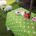 thumbnail image 3 of FFIY Nappe Extérieure Ronde en Polyester Imperméable Nappe avec Parapluie Trou Fermeture Éclair pour le Printemps Été Patio Tables de Pique-Nique (Point Vert Polka, 60inch), 3 of 8