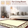 thumbnail image 2 of ODIKA 3'x5' Machine Washable Non-Slip Area Rug, Vintage Inspired Round Featuring Classic Scrollwork and Layered Borders High Traffic Rug, Beige, 135093, 2 of 7