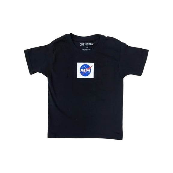 Nasa Boys Black Short Sleeve Nasa Logo Space T-Shirt Tee Shirt Size 7