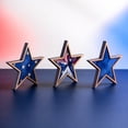 thumbnail image 4 of Japceit 3Pcs 4Th Of July Decorations Wooden Stars,Red White Blue Patriotic Decor, Independence Day Ornaments Set,For Home Office Table Shelf, 4 of 6