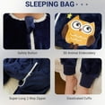 thumbnail image 5 of WIBACKER 9M-6Y Baby Warm Flannel Sleeping Bag with Feet, Owl Sleepsuit, Kids Toddler Boys Girls Double Zipper Wearable Sleep Sack, 5 of 10