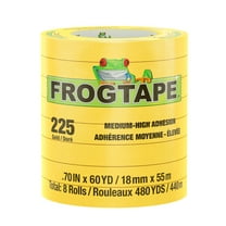 FrogTape 225 Performance Masking Tape - Gold, 8 Rolls, 0.70 in. x 60 yd.