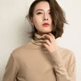 thumbnail image 1 of Suéter de mujer Otoño Invierno Cálido Cuello alto Camisas de botones Moda coreana Jerseys de manga larga Encaje Casual Prendas de punto, 1 of 5
