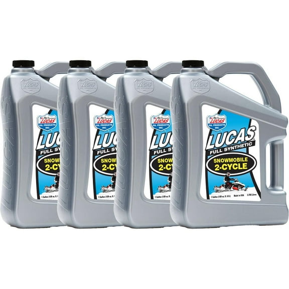 Lucas Oil 10847 Synthetic 2-Cycle Snowmobile Oil, Gallon, Case/4